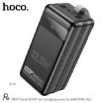 HOCO DB50 80000mAh Fast Charging Power Bank | 2 Type-C / 4 USB Ports | 22.5W PD/QC | LED Display & Flashlight – Black