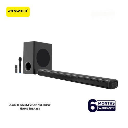 Awei-BD-14 Awei KT22 2.1 Channel Black Bluetooth Speaker with 160W, Home Theater System - Image 1