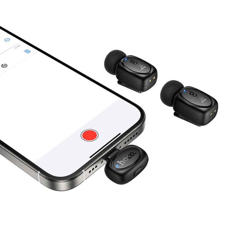 EDA008088901A_2 Hoco L19 Graceful Dual Mic Lavalier Wireless Microphone - Image 2