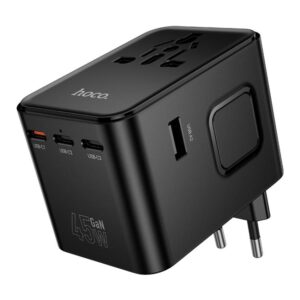 hoco AC31 PD 25W 2 x Type-C and USB-A 3-Ports Global Universal Travel Charger(Black)