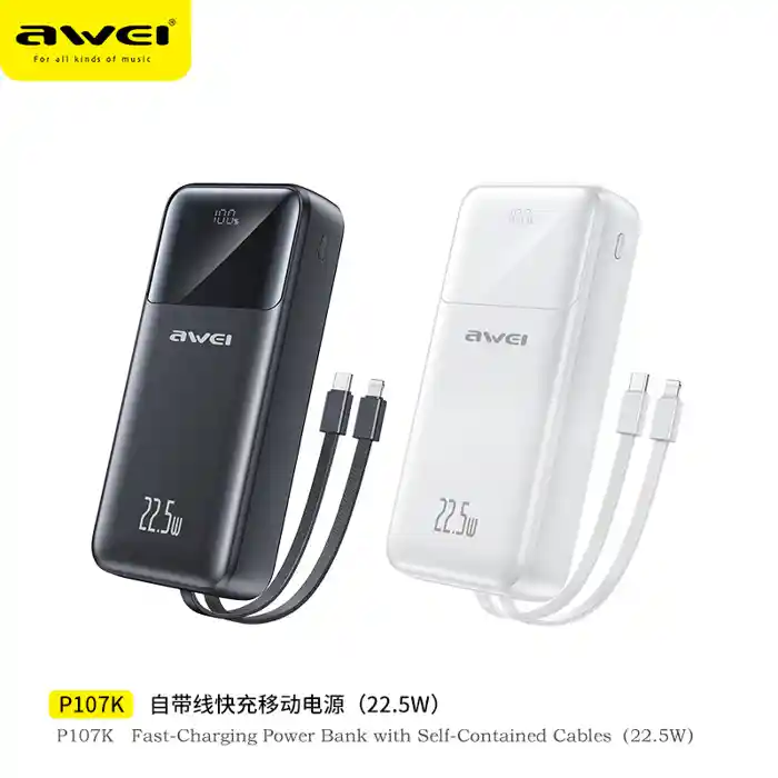 IMG_4644 Awei P107K 20000mah 22.5W Fast Charging Digital Display Power Bank - Image 2