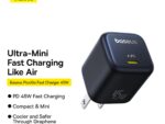 Baseus GaN Charger 45W PD Adapter For Iphone 1516 Series Macbook PicoGo GaN6 Pro Fast Charger US Black - Image 2