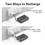 QCY 20000mAh Powerbank 45W Fast Charging with Built-in USB-C Cable - Image 4