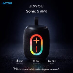 JIAYOU Sonic 5 Bluetooth Speaker (8W, Bluetooth 5.4, Type-C Charging)