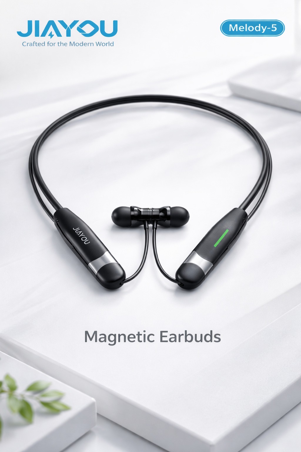 8ea05c44-1861-408f-b10b-b338e61d6fec Jiayou Melody-5 Neck-Mounted Wireless Earphones – Hall Effect Switch, Bluetooth 6.0, 50H Playtime, 250mAh Battery - Image 1